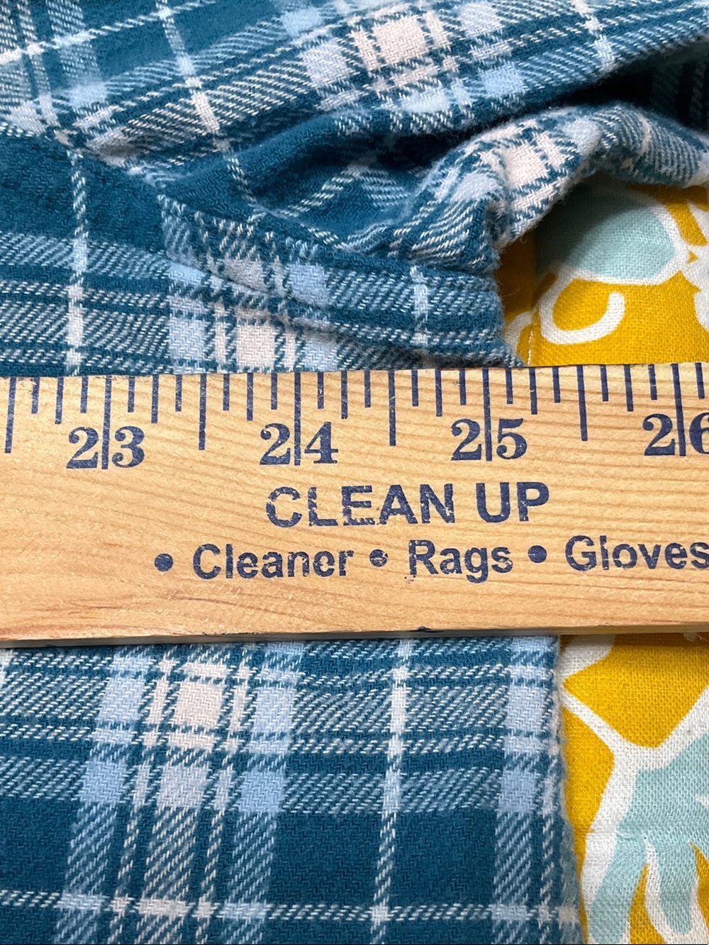 Woman Within Teal Plaid Flannel with Applied Quilt - Picture 4 of 8